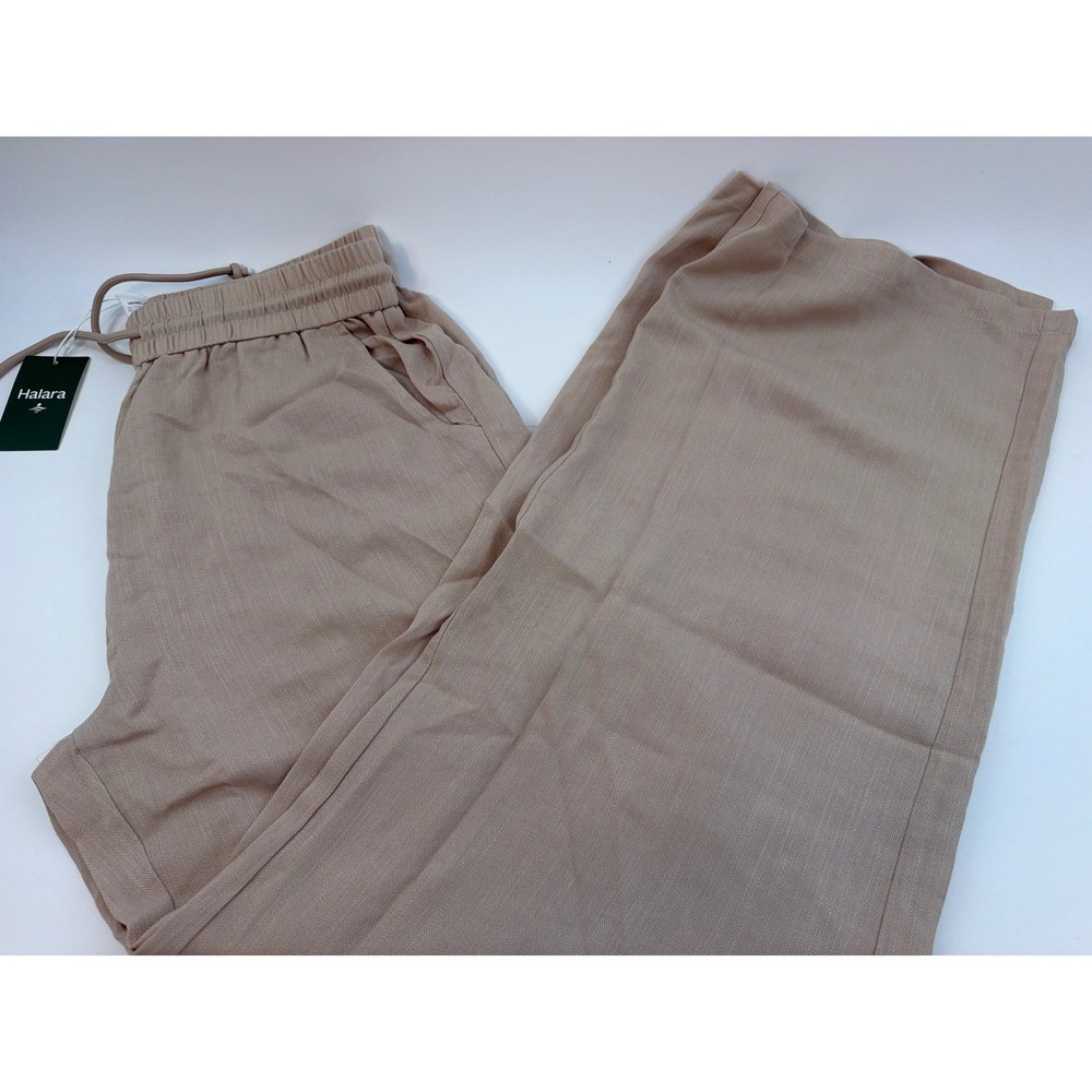 Halara Beige Wide Leg Drawstring Pants Extra Tall Large NWT 02941607